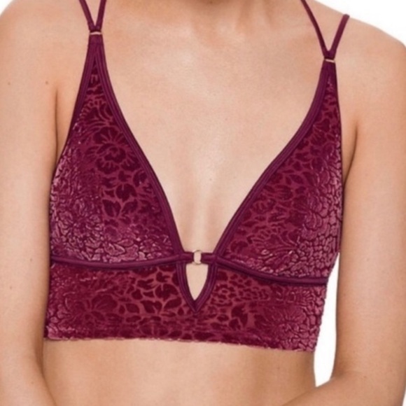 PINK Victoria's Secret Other - Victoria's Secret Pink Maroon Lightly Lined Bralette Size Medium
